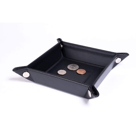 Dacasso Classic Black Leather Travel Change Tray AG-1088